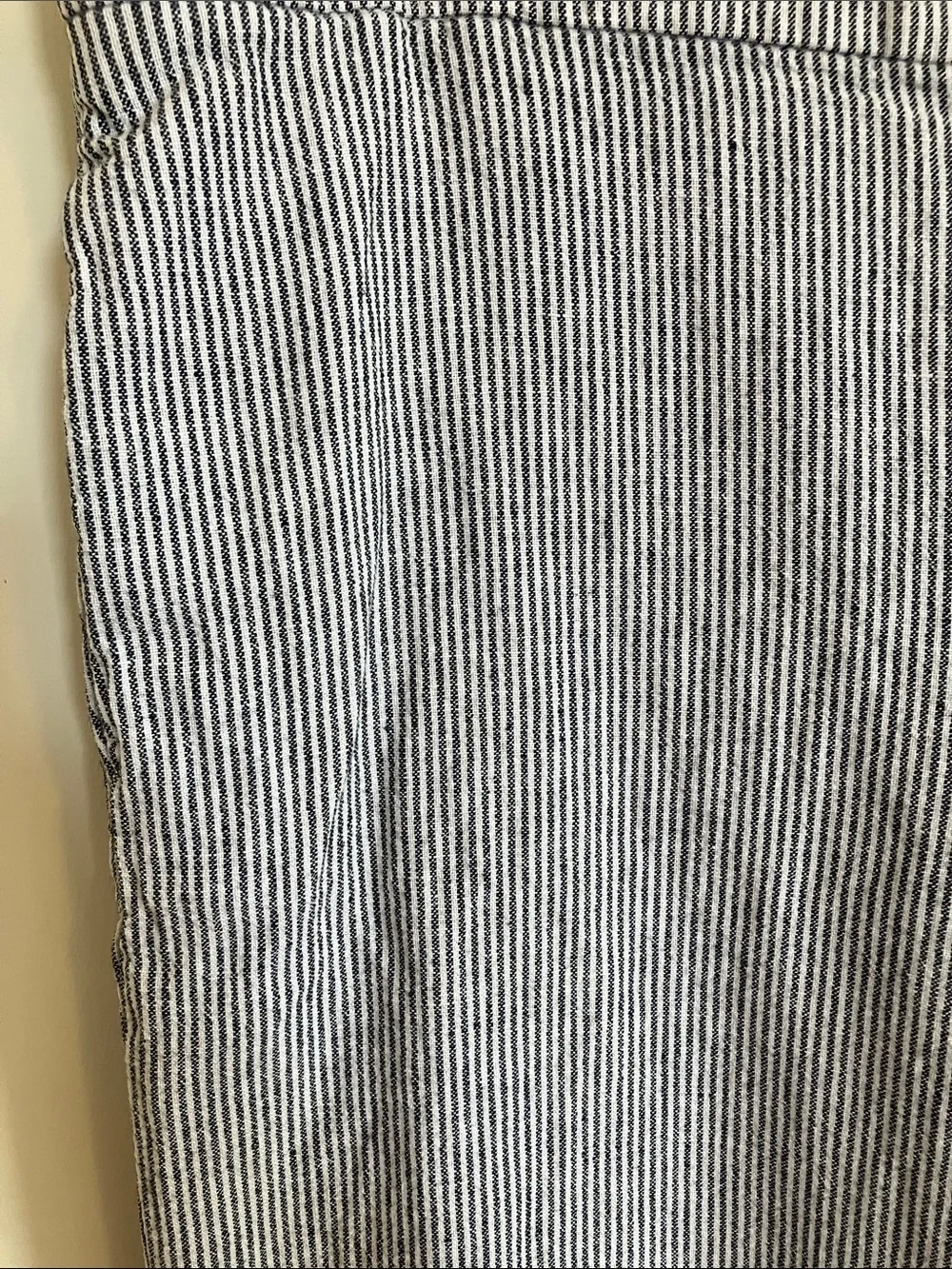 LOFT Blue and White Pinstripe Wide-Leg Capris
